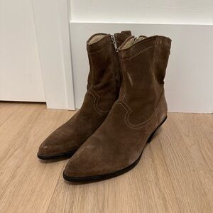 Brown Suede Booties